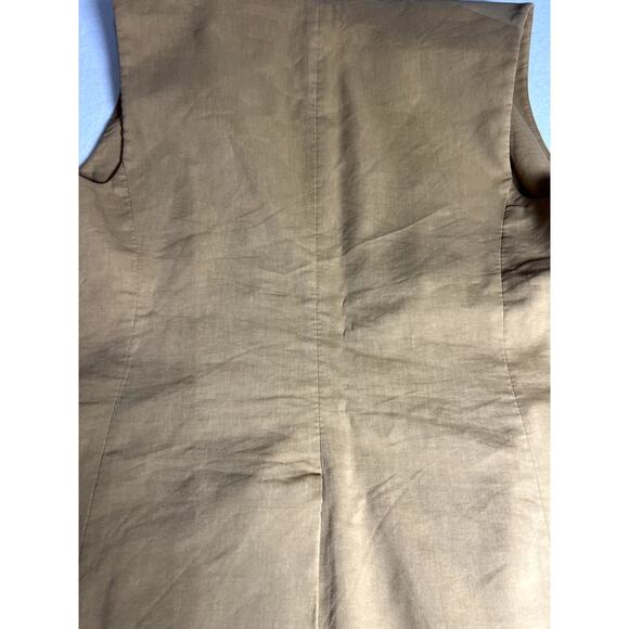 Veronica Beard Womens Amika Vest Sz 14 Camel Linen Corpcore Office Siren - Picture 13 of 13